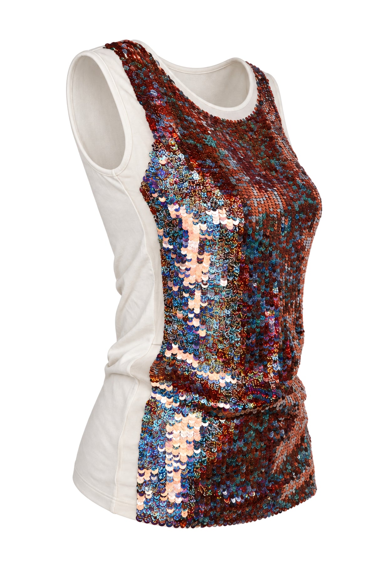 Stella McCartney Iridescent Sequin Silk Tank Top