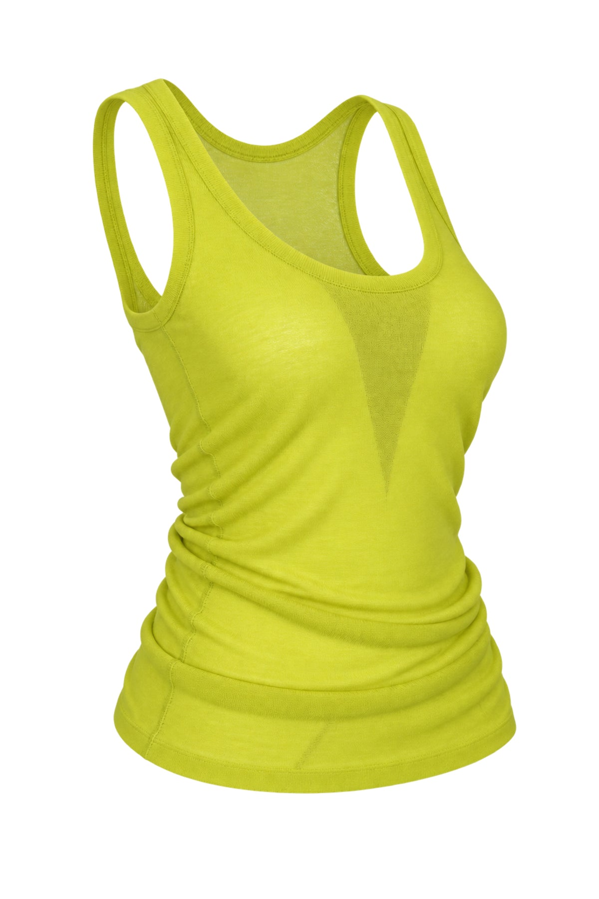 Joseph Chartreuse Sheer Fine Knit Tank Top