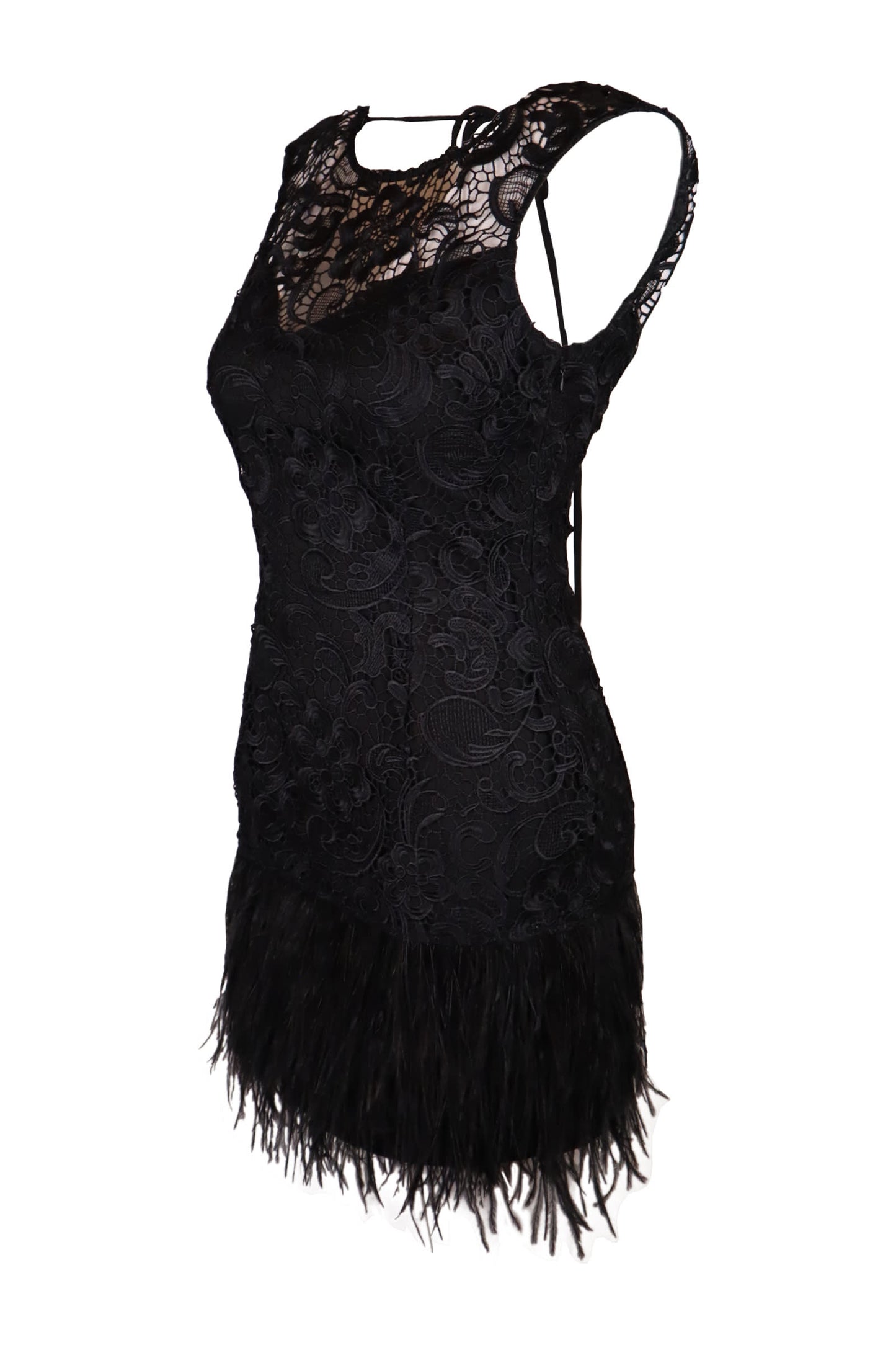 Lipsy Feather Trimmed Dress