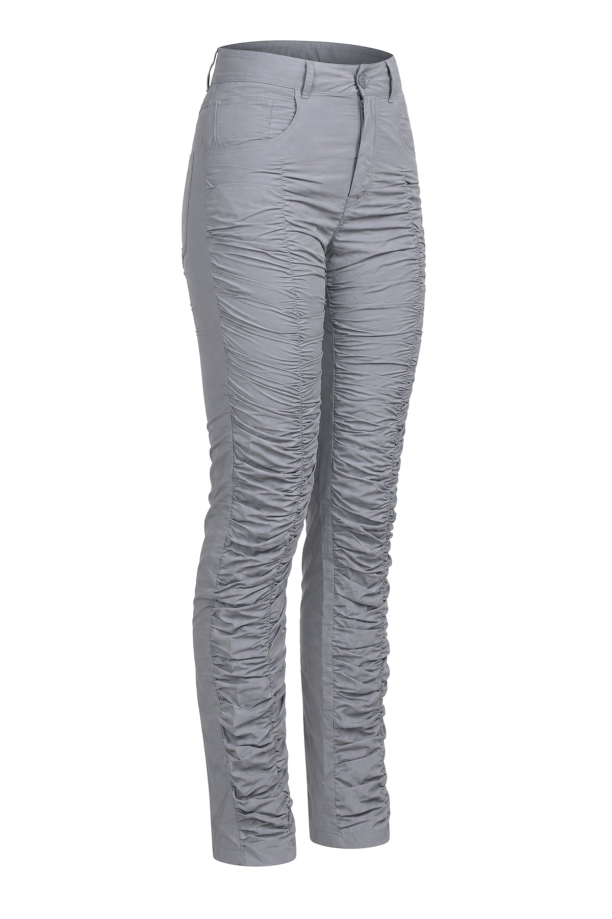 MM6 Maison Margiela Grey Ruched Leg Slim Trousers
