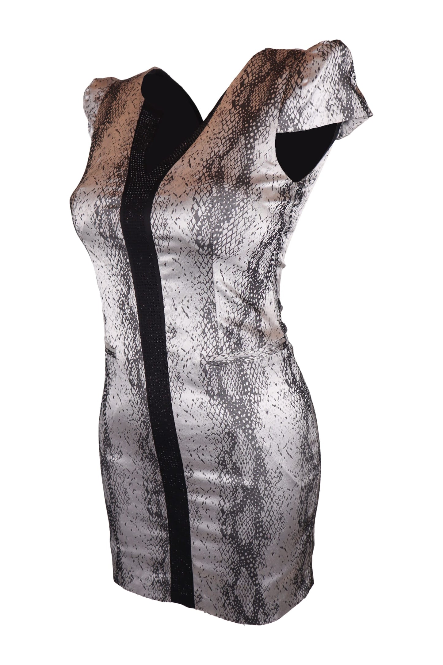 Arrogant Cat Grey Snake Pattern Dress