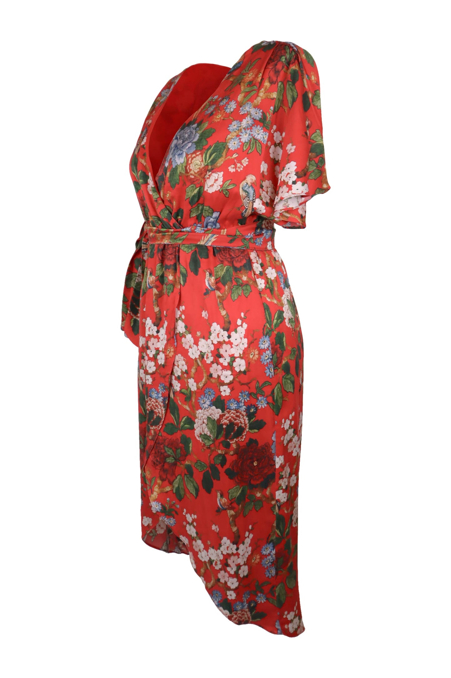 Alice And Olivia Red With Floral Print Dress