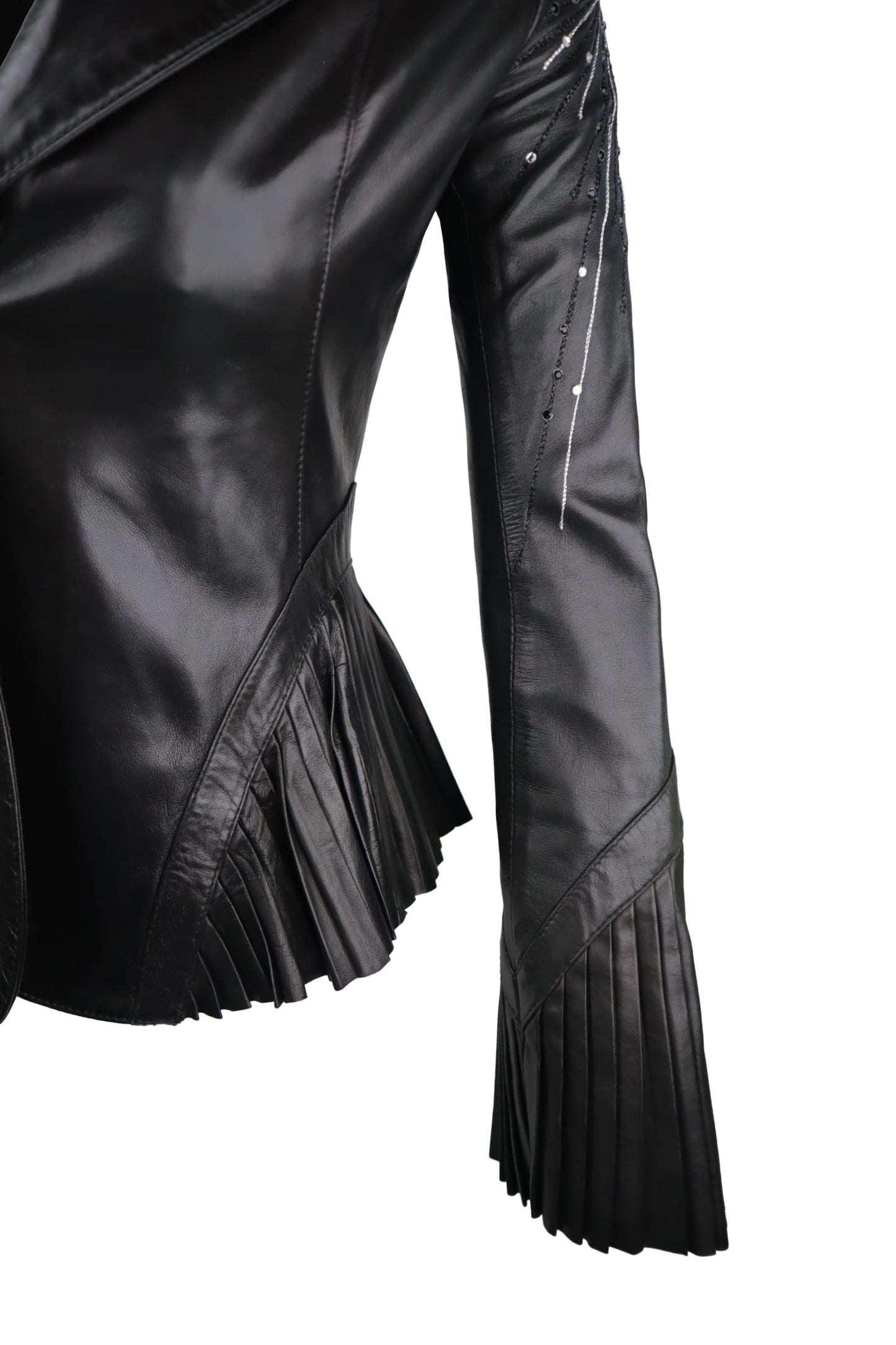Punto Leather Beaded Jacket
