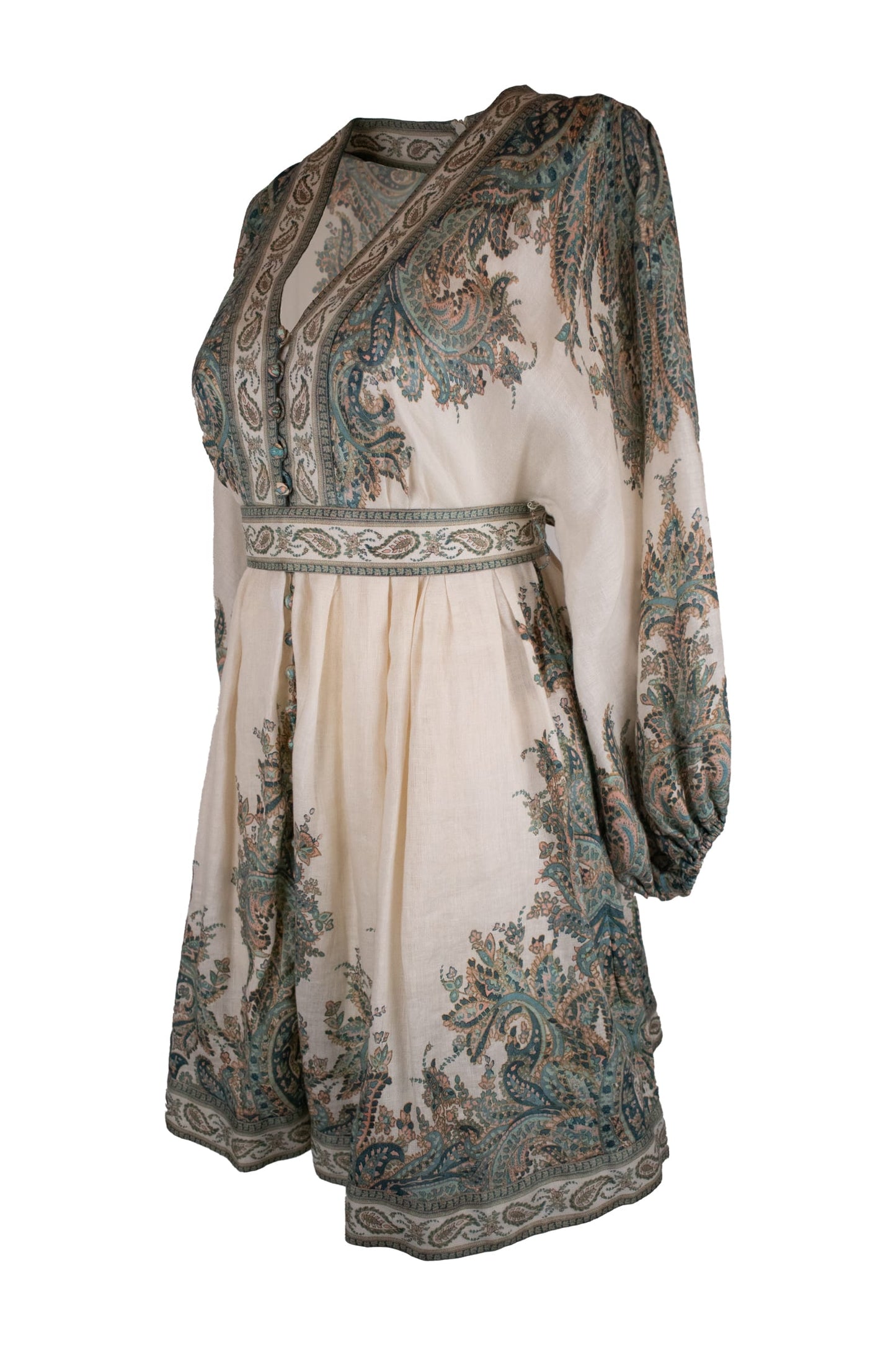 Zimmerman Blue Patterned V Neck Dress