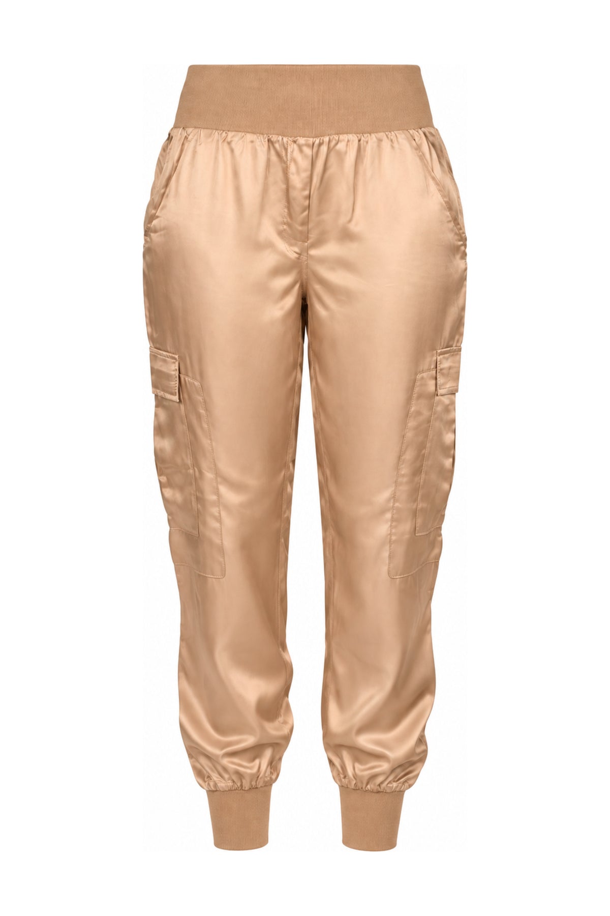 Cinq à Sept Champagne Satin Cargo Joggers