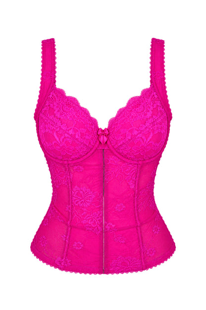 Balenciaga Hot Pink Lace Corset Top