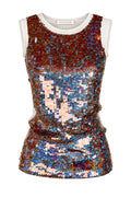 Stella McCartney Iridescent Sequin Silk Tank Top