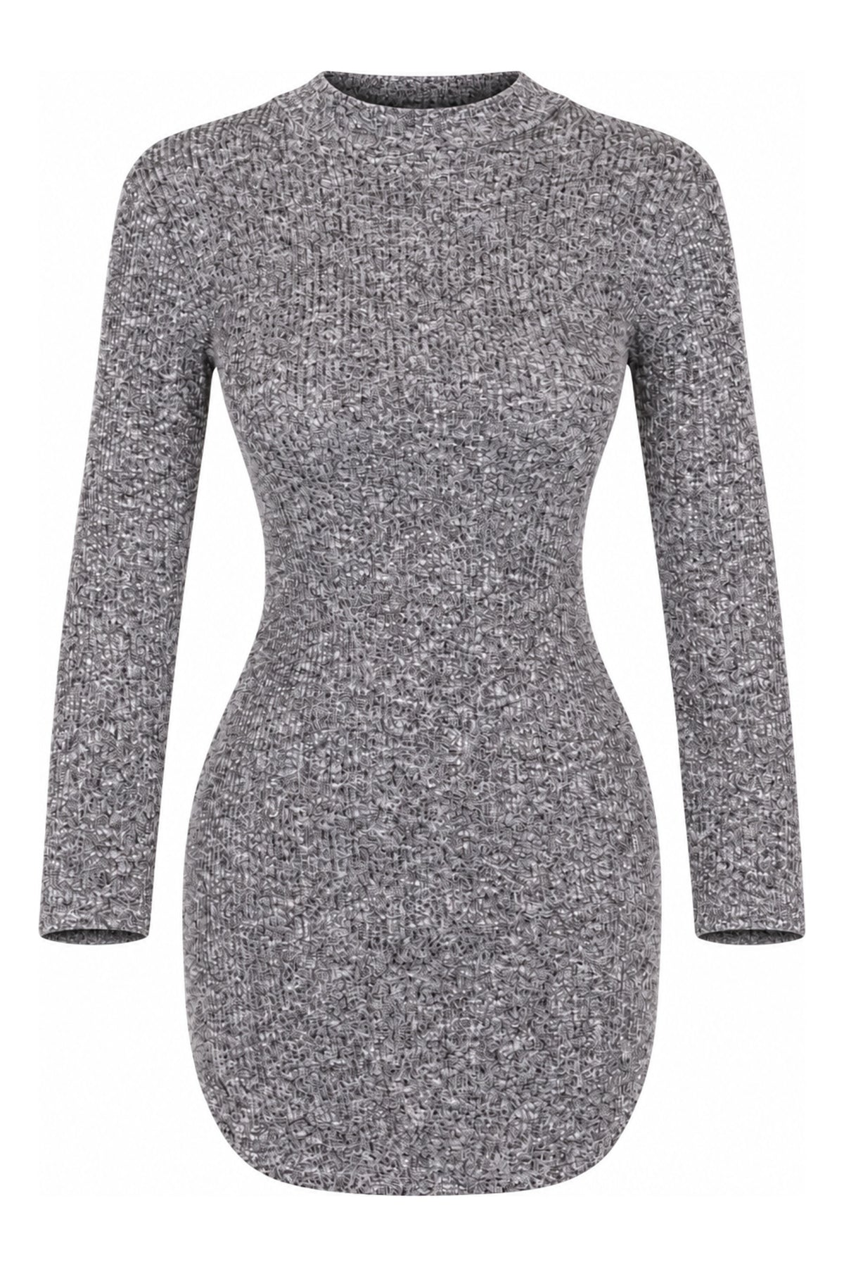 Necessary Clothing Grey Marl Rib Knit Bodycon Mini Dress