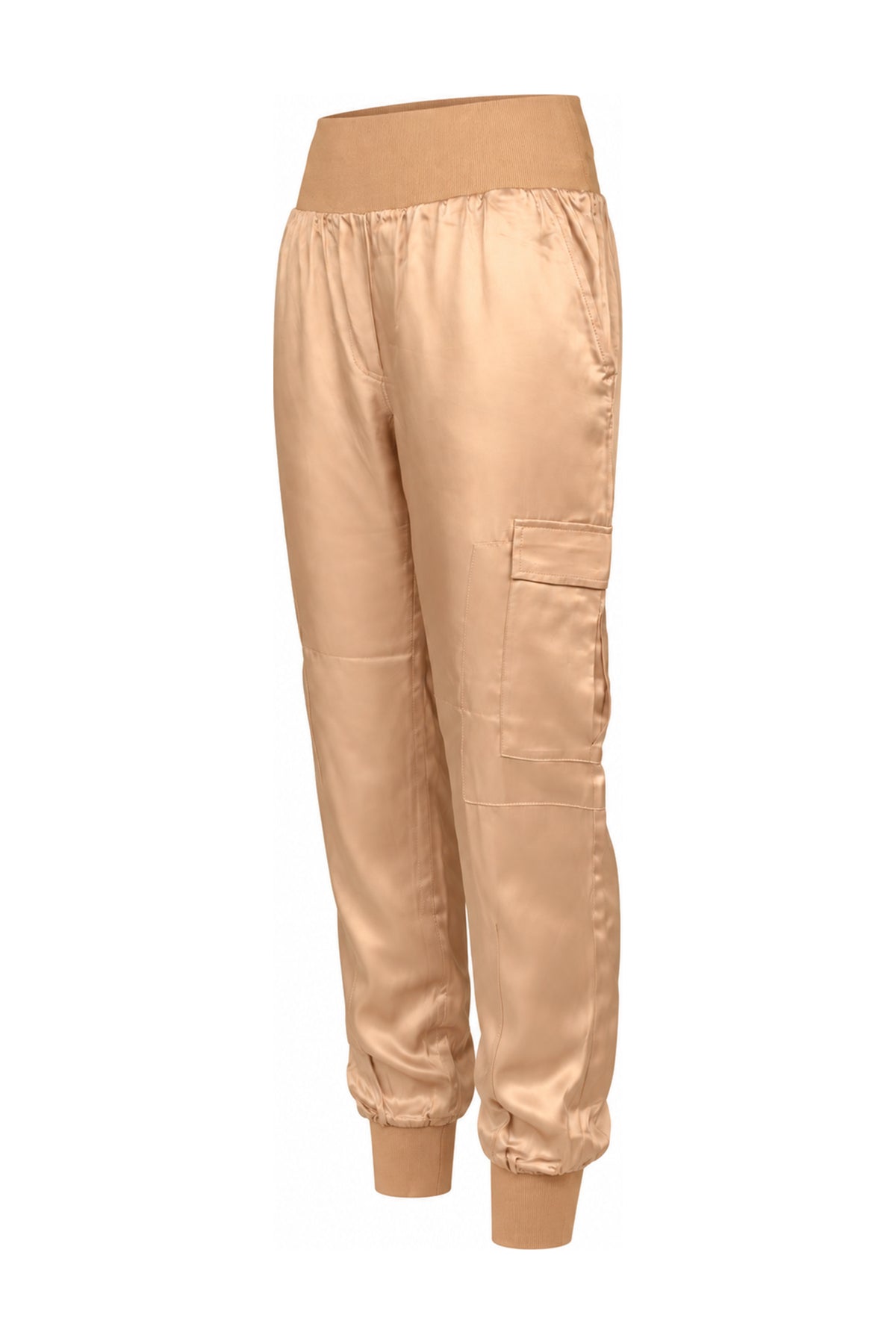Cinq à Sept Champagne Satin Cargo Joggers
