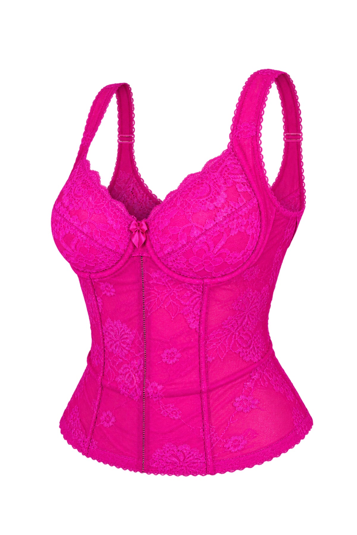 Balenciaga Hot Pink Lace Corset Top