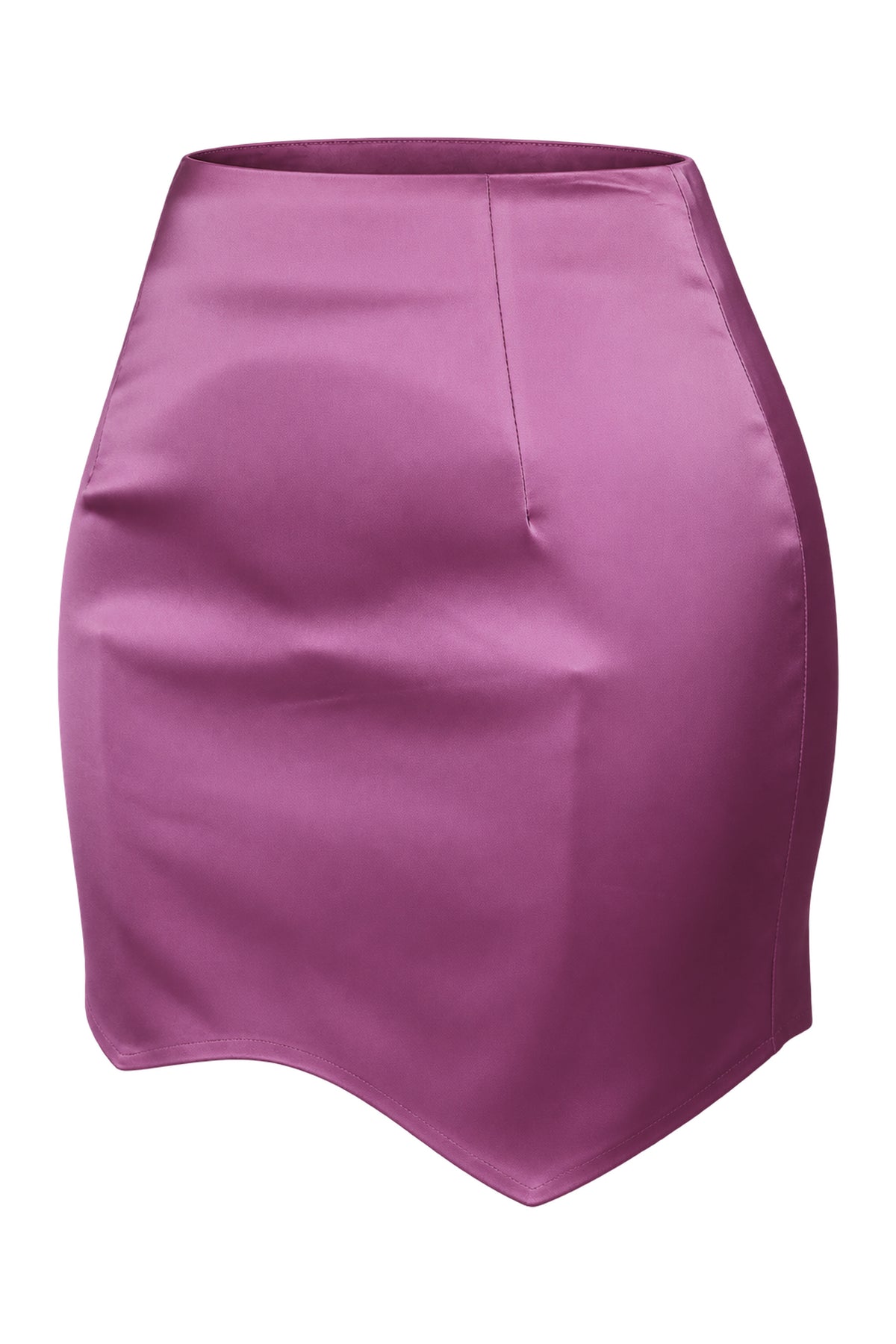 ILA Pink Satin Scalloped Hem Mini Skirt