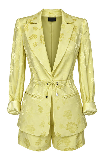 Marciano Guess Lemon Floral Jacquard Blazer and Shorts Set