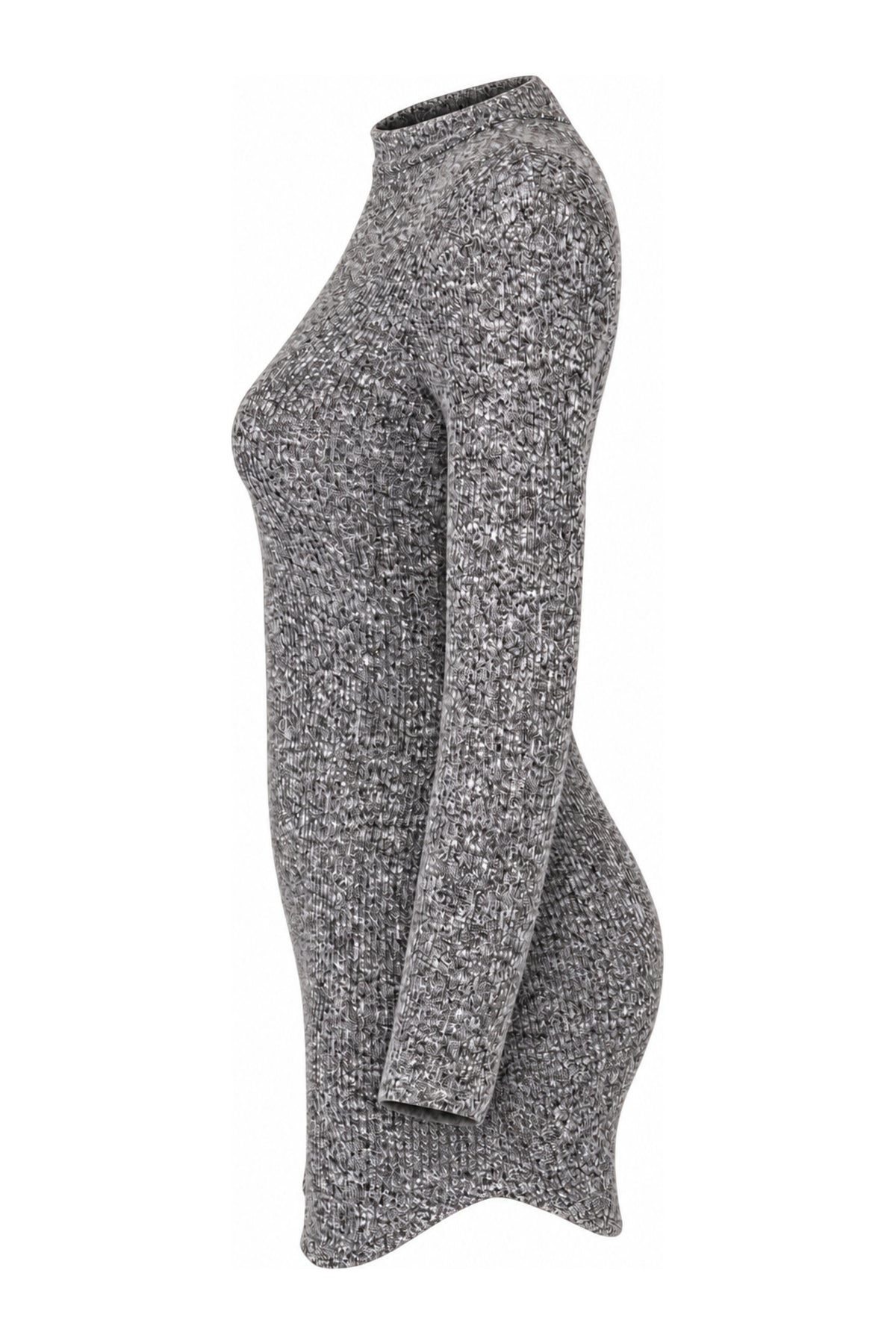 Necessary Clothing Grey Marl Rib Knit Bodycon Mini Dress