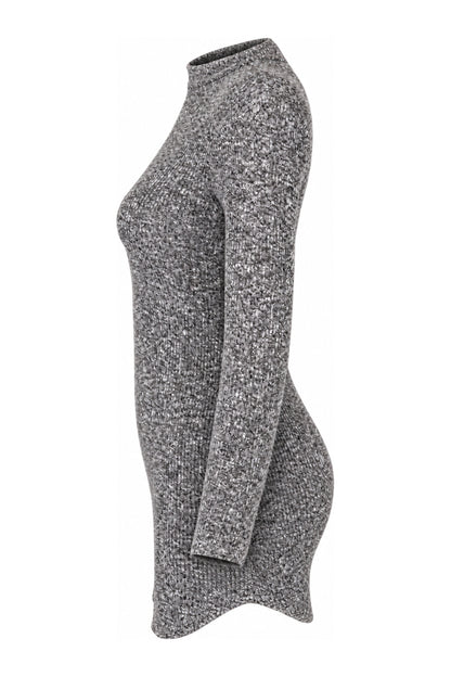 Necessary Clothing Grey Marl Rib Knit Bodycon Mini Dress
