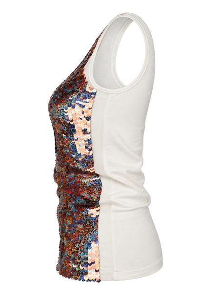 Stella McCartney Iridescent Sequin Silk Tank Top