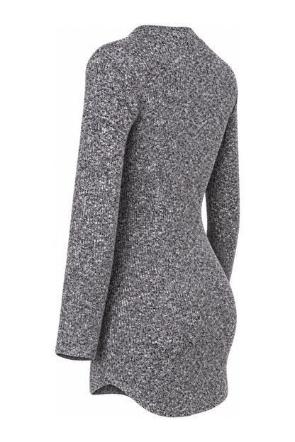 Necessary Clothing Grey Marl Rib Knit Bodycon Mini Dress