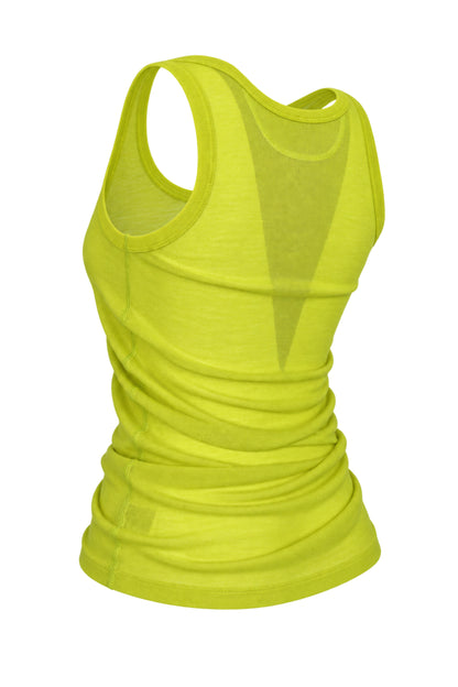 Joseph Chartreuse Sheer Fine Knit Tank Top