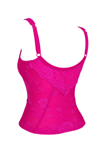 Balenciaga Hot Pink Lace Corset Top