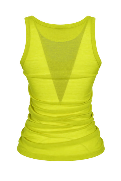 Joseph Chartreuse Sheer Fine Knit Tank Top