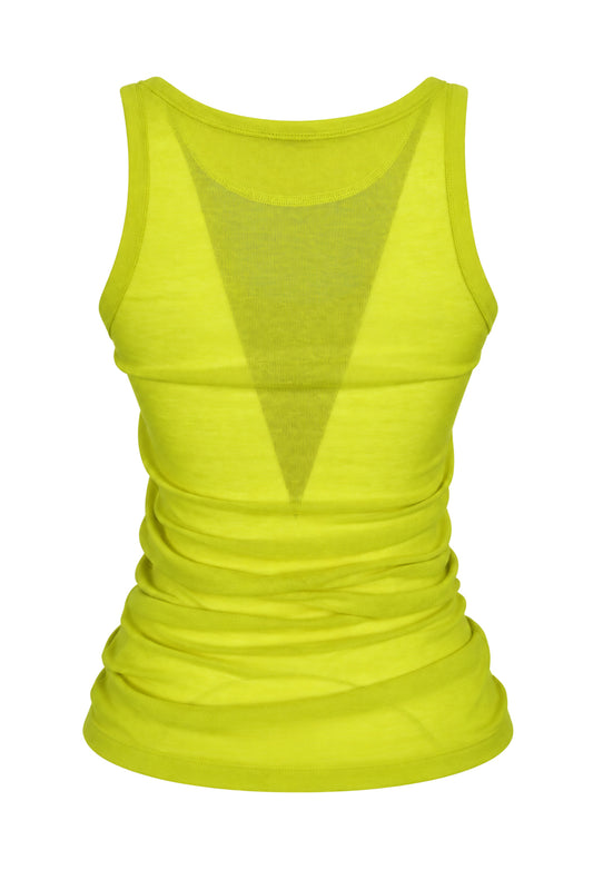Joseph Chartreuse Sheer Fine Knit Tank Top