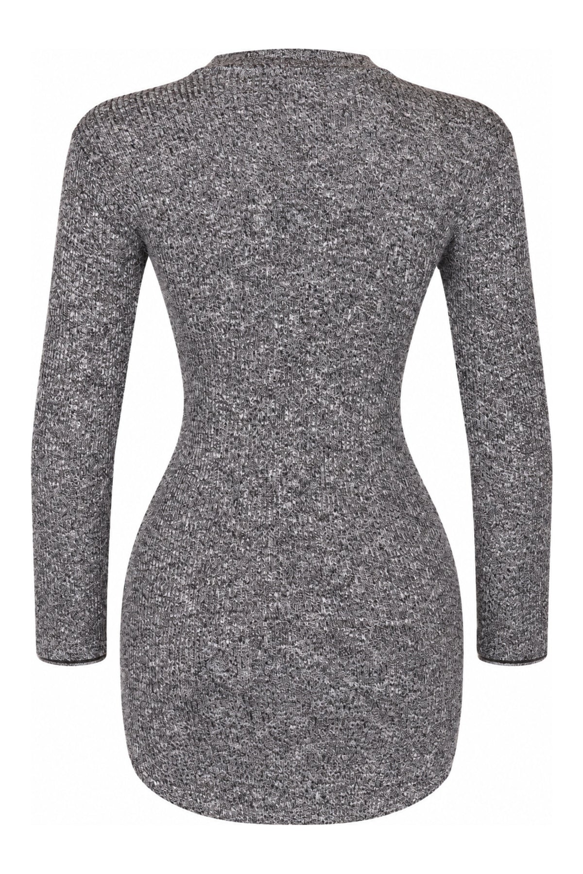 Necessary Clothing Grey Marl Rib Knit Bodycon Mini Dress
