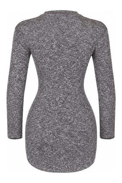 Necessary Clothing Grey Marl Rib Knit Bodycon Mini Dress