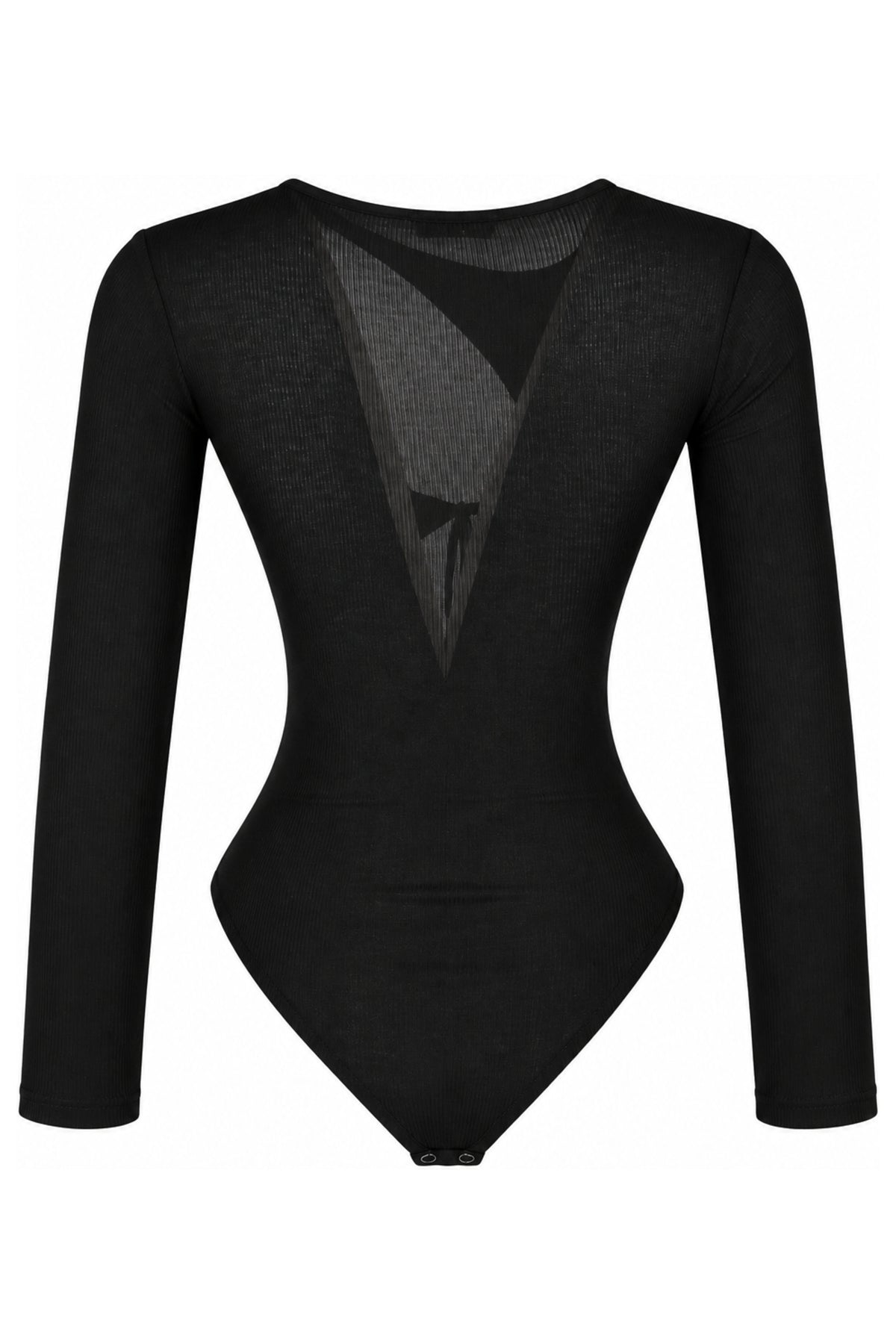 IAMNOTBASIC Black Ribbed Cut-Out Tie-Front Bodysuit