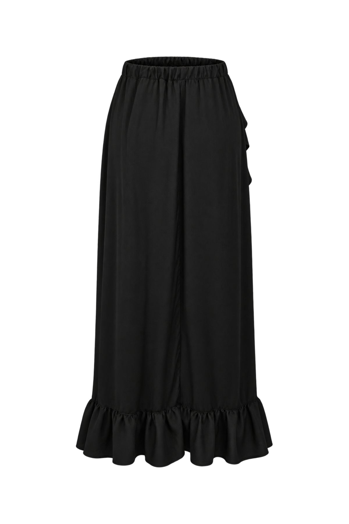 BSL Black Ruffle Wrap Maxi Skirt