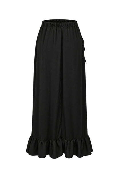 BSL Black Ruffle Wrap Maxi Skirt