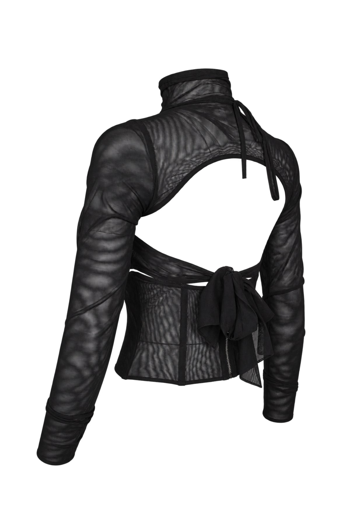 Cup of Stars Black Mesh Three-Piece Cut-Out Top Set