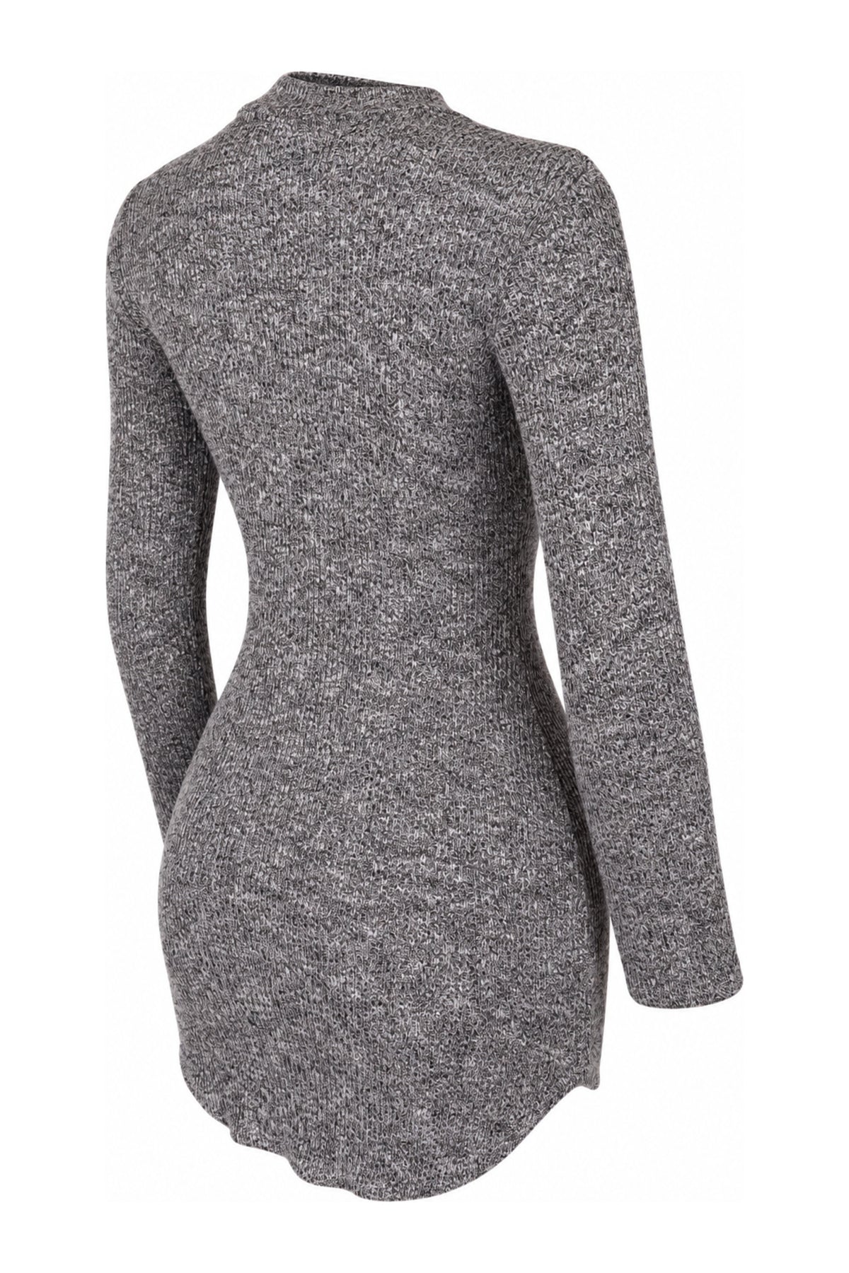 Necessary Clothing Grey Marl Rib Knit Bodycon Mini Dress