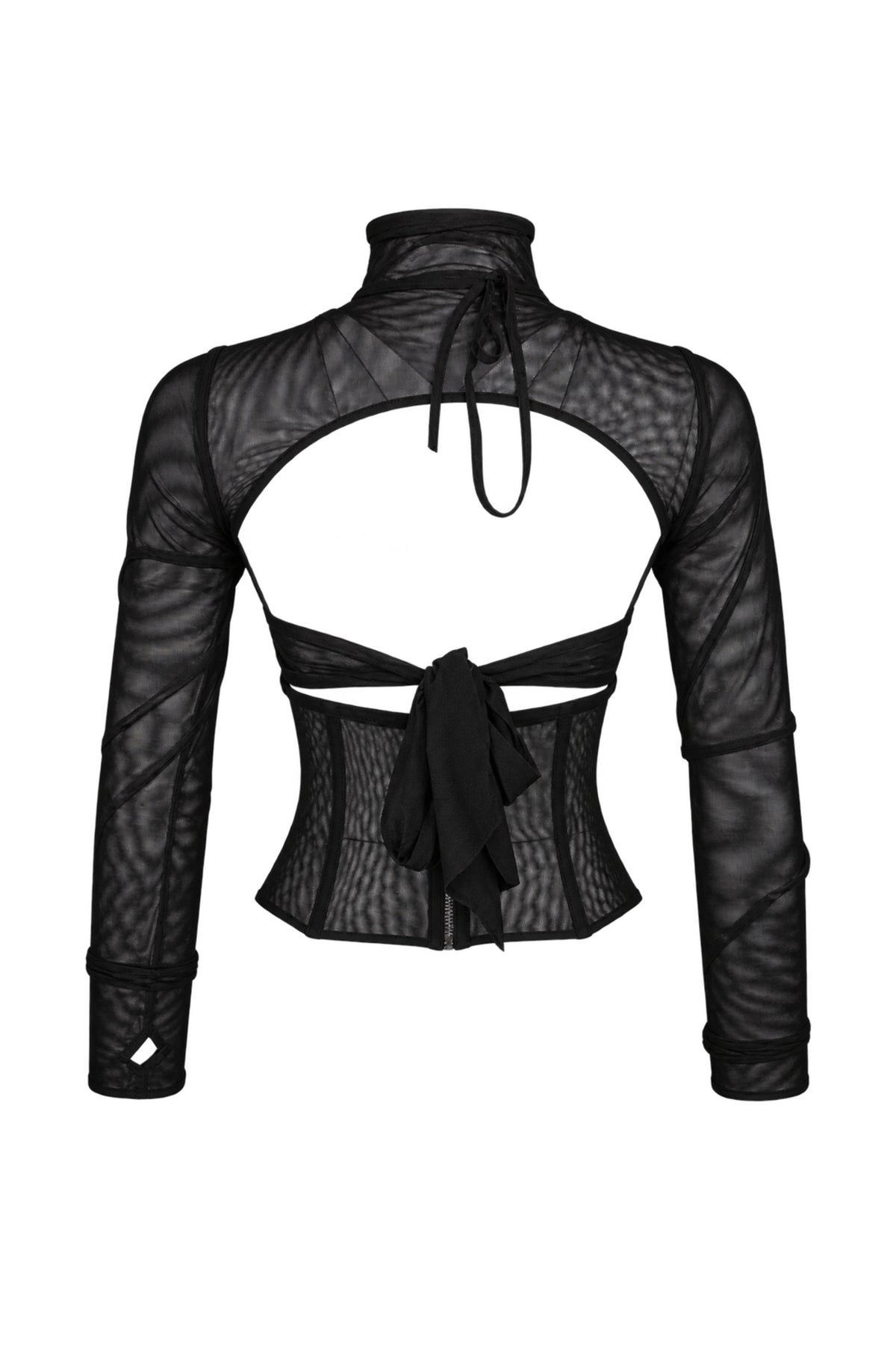 Cup of Stars Black Mesh Three-Piece Cut-Out Top Set