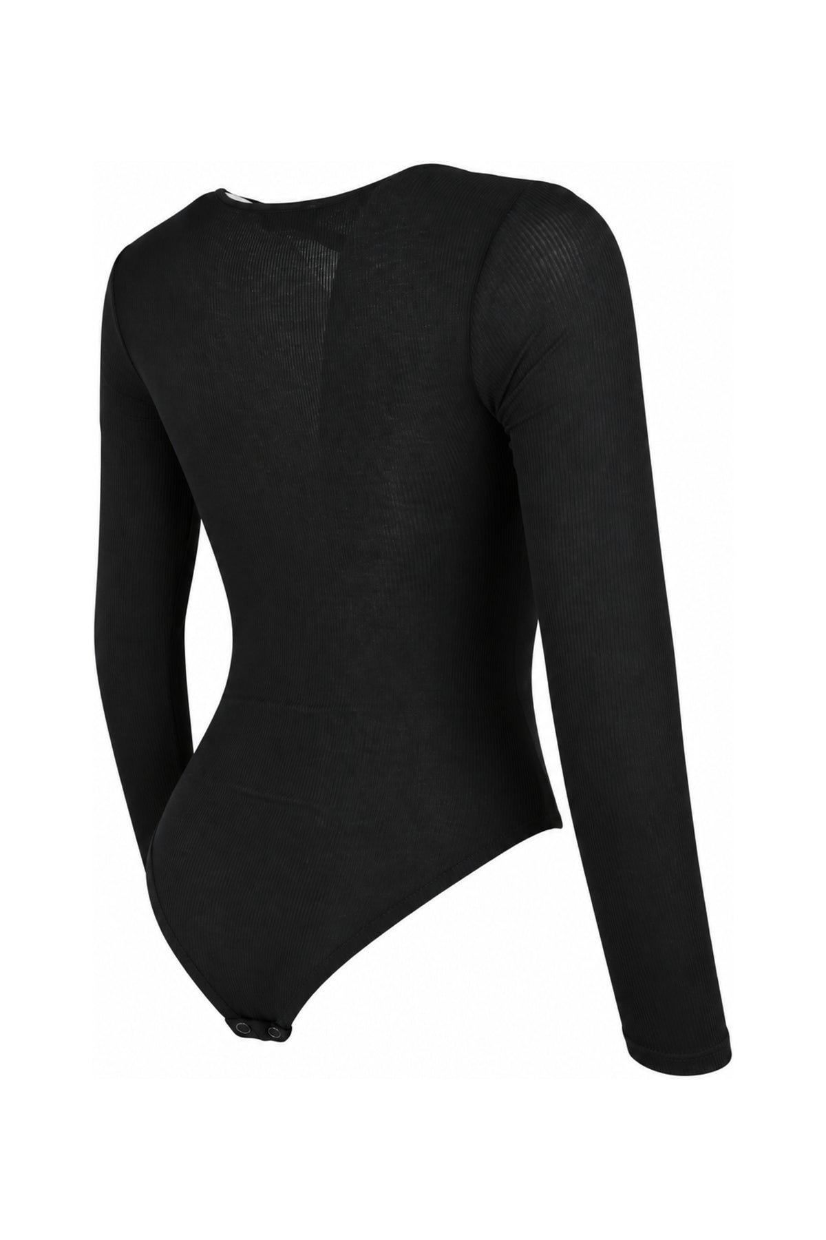 IAMNOTBASIC Black Ribbed Cut-Out Tie-Front Bodysuit