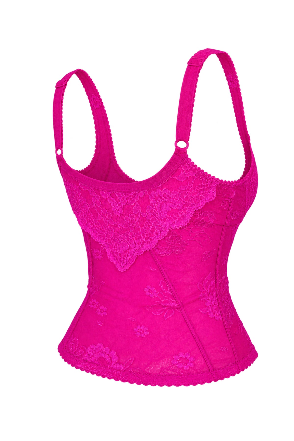 Balenciaga Hot Pink Lace Corset Top