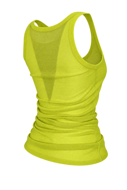 Joseph Chartreuse Sheer Fine Knit Tank Top