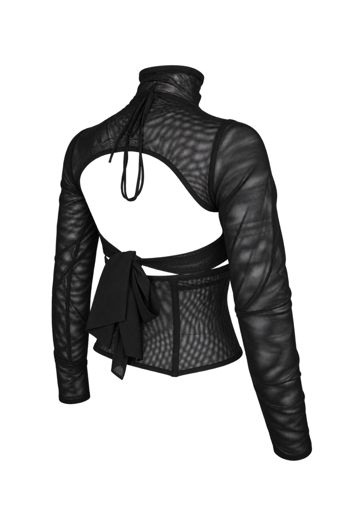 Cup of Stars Black Mesh Three-Piece Cut-Out Top Set