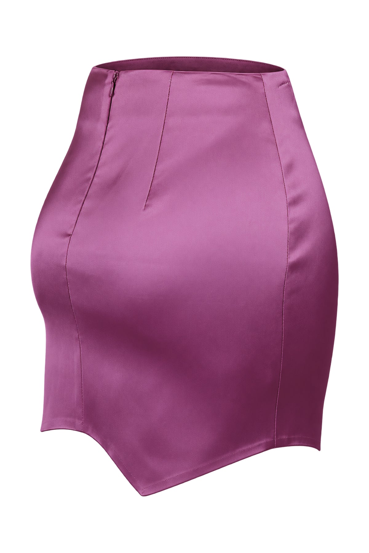 ILA Pink Satin Scalloped Hem Mini Skirt