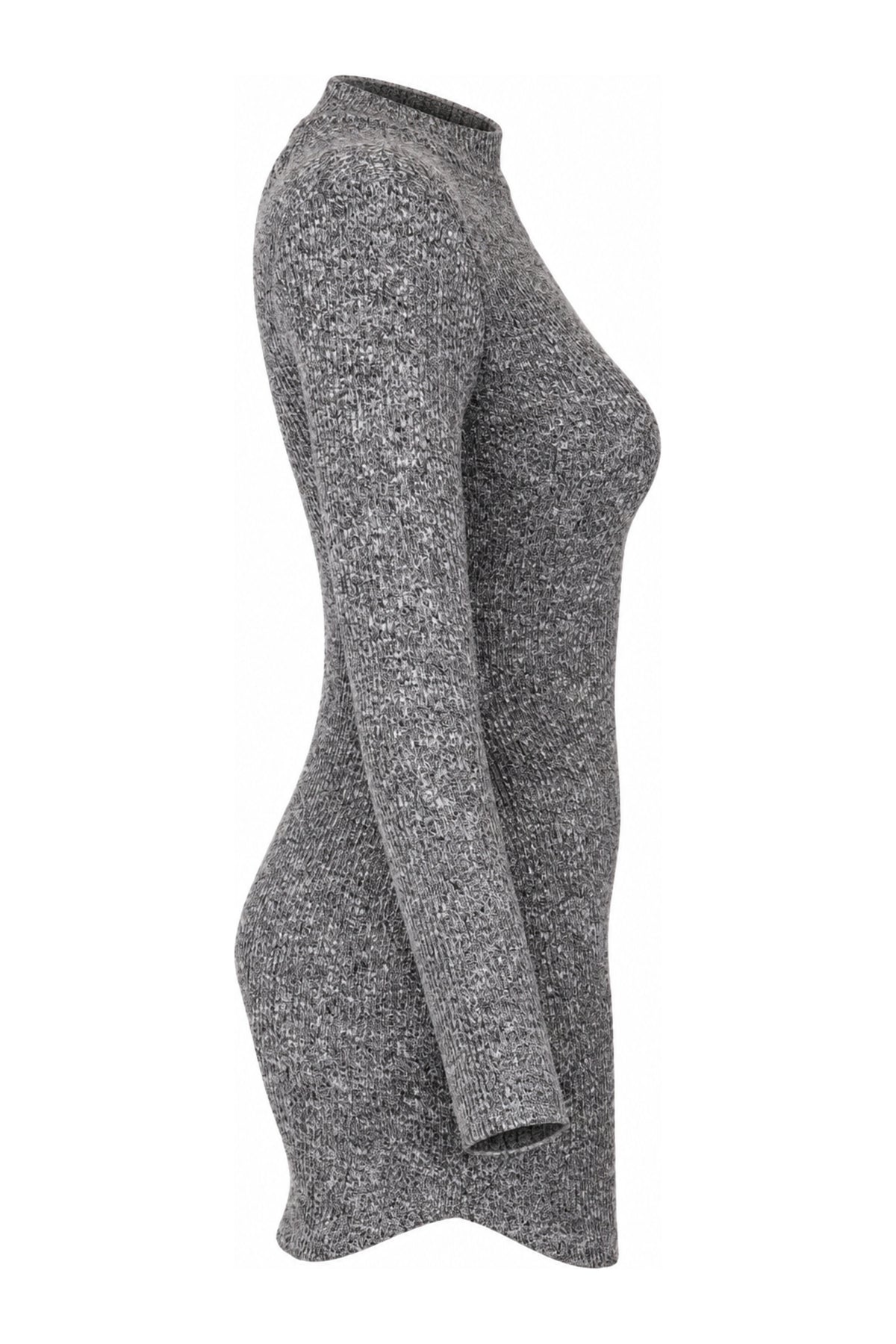 Necessary Clothing Grey Marl Rib Knit Bodycon Mini Dress