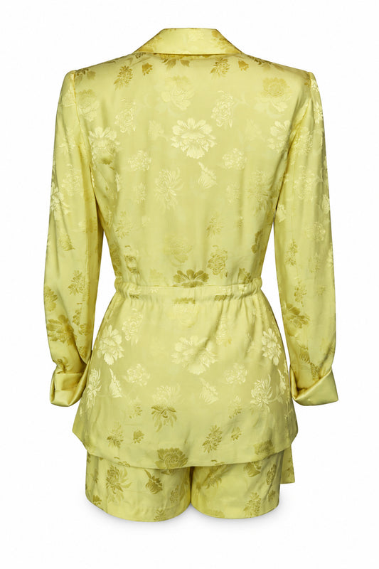 Marciano Guess Lemon Floral Jacquard Blazer and Shorts Set