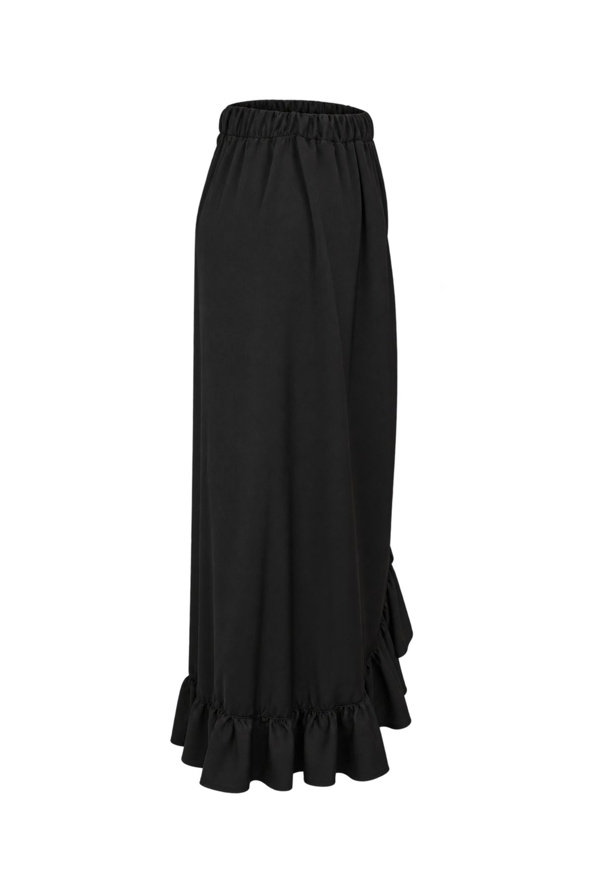 BSL Black Ruffle Wrap Maxi Skirt