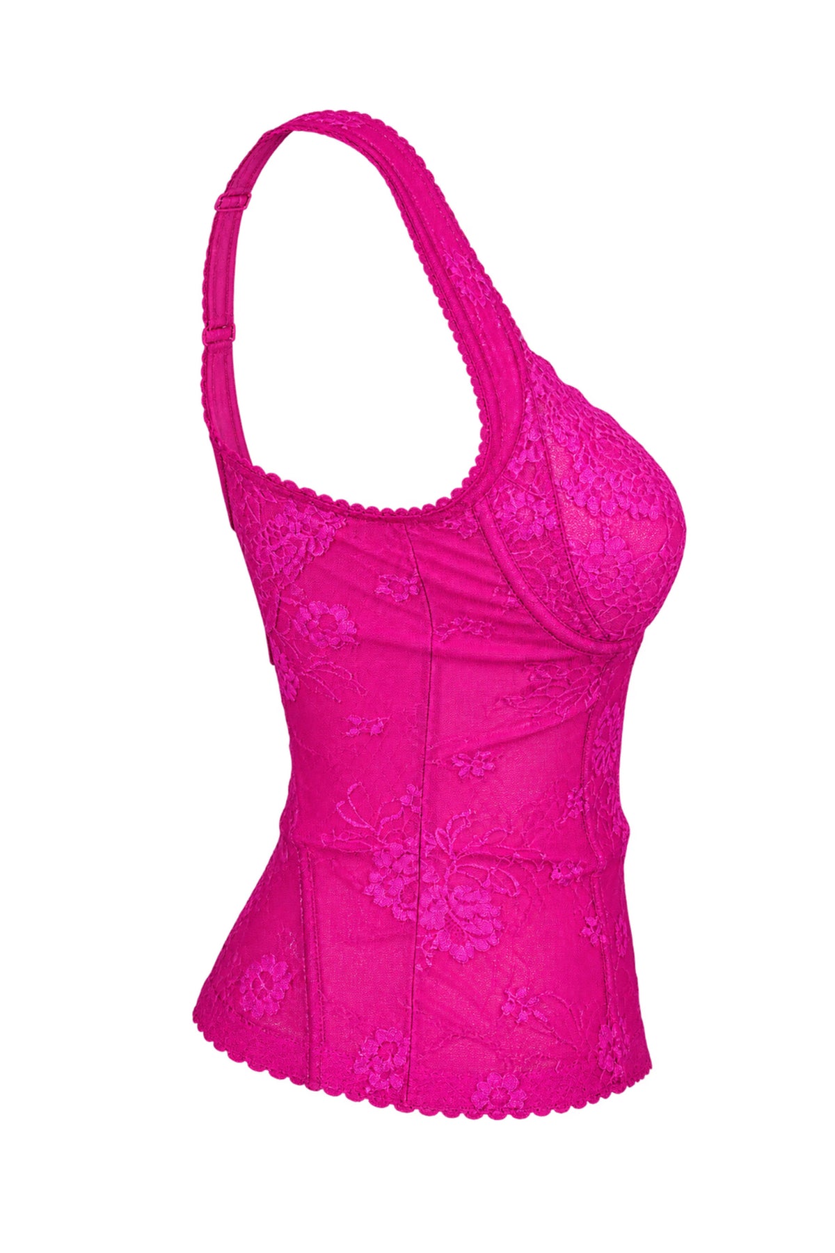 Balenciaga Hot Pink Lace Corset Top
