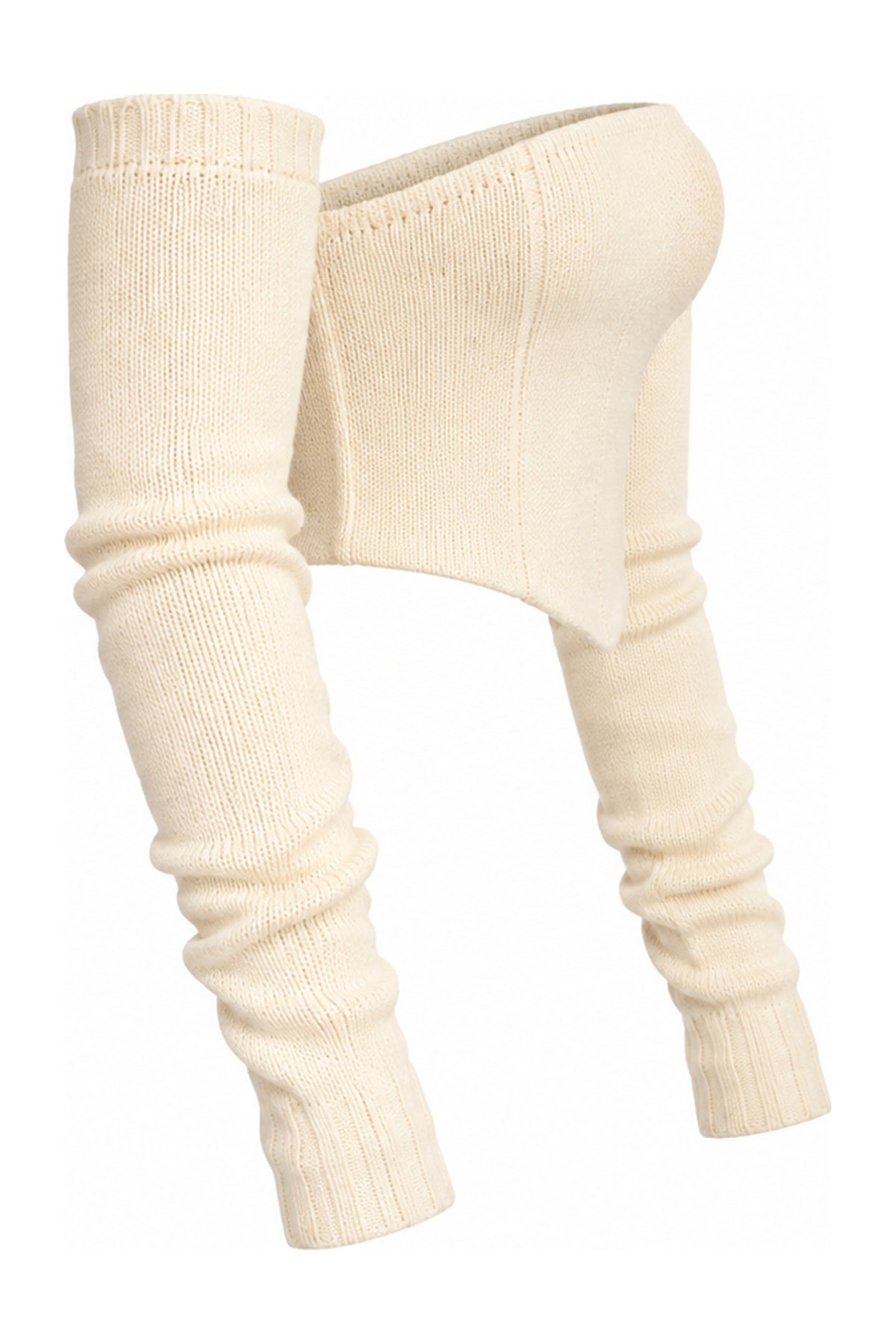 Ermanno Scervino Ivory Cashmere Bustier with Separate Sleeves