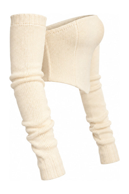 Ermanno Scervino Ivory Cashmere Bustier with Separate Sleeves