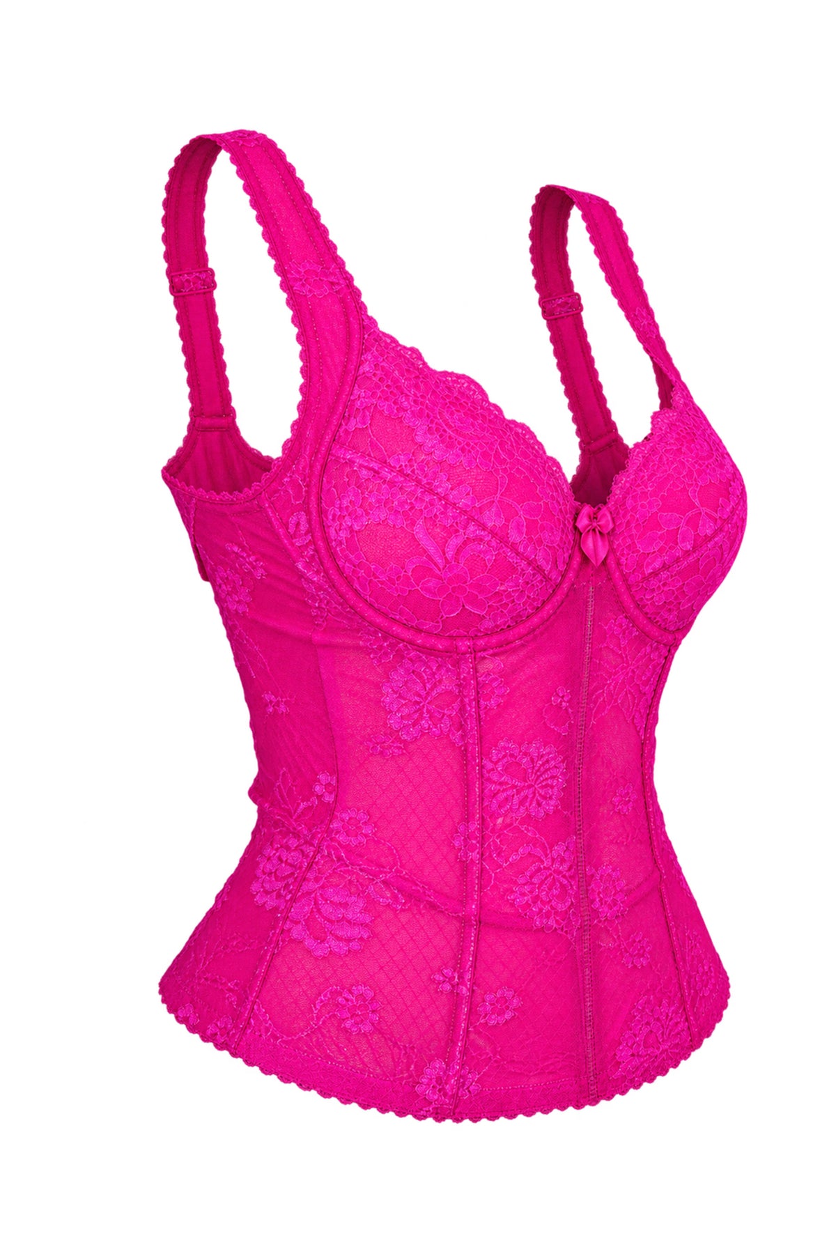 Balenciaga Hot Pink Lace Corset Top