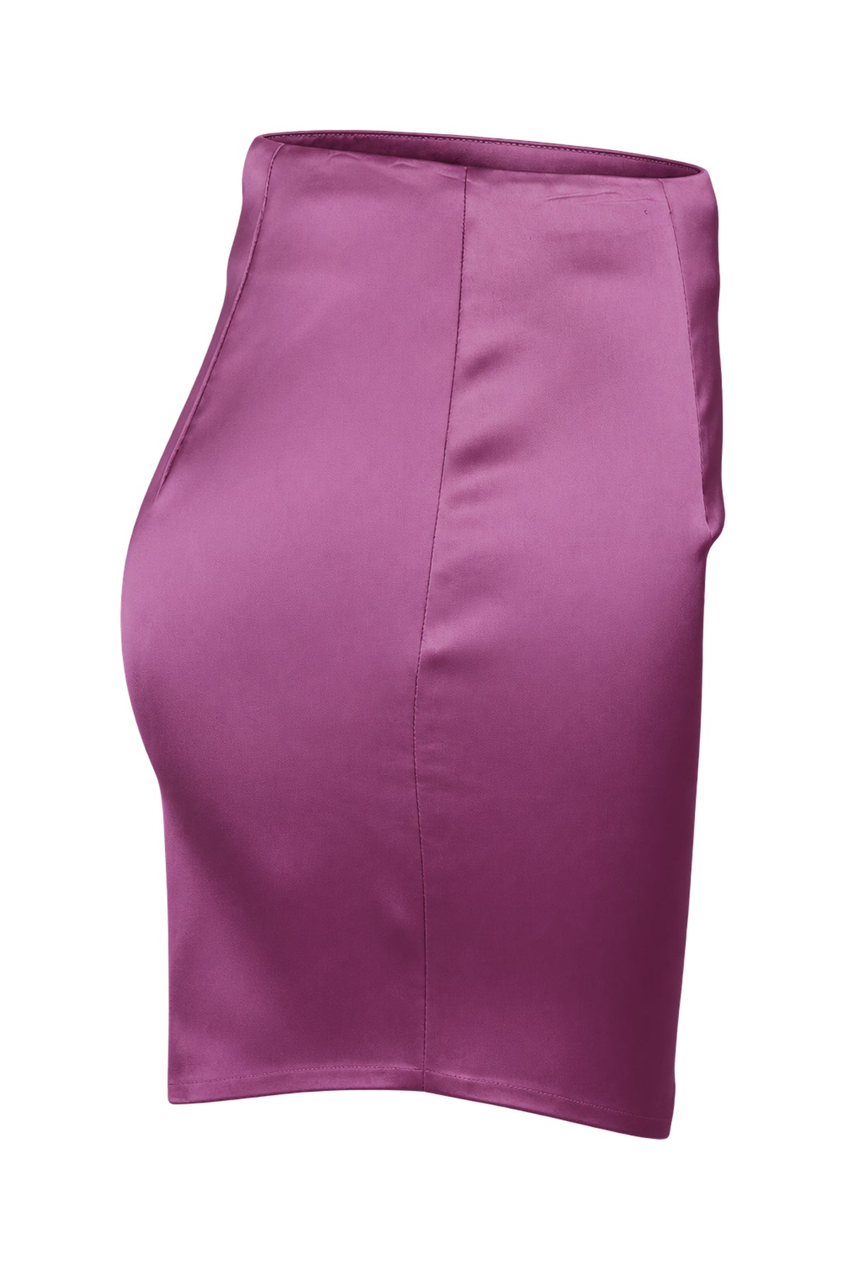 ILA Pink Satin Scalloped Hem Mini Skirt