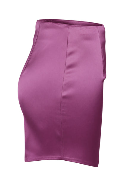 ILA Pink Satin Scalloped Hem Mini Skirt