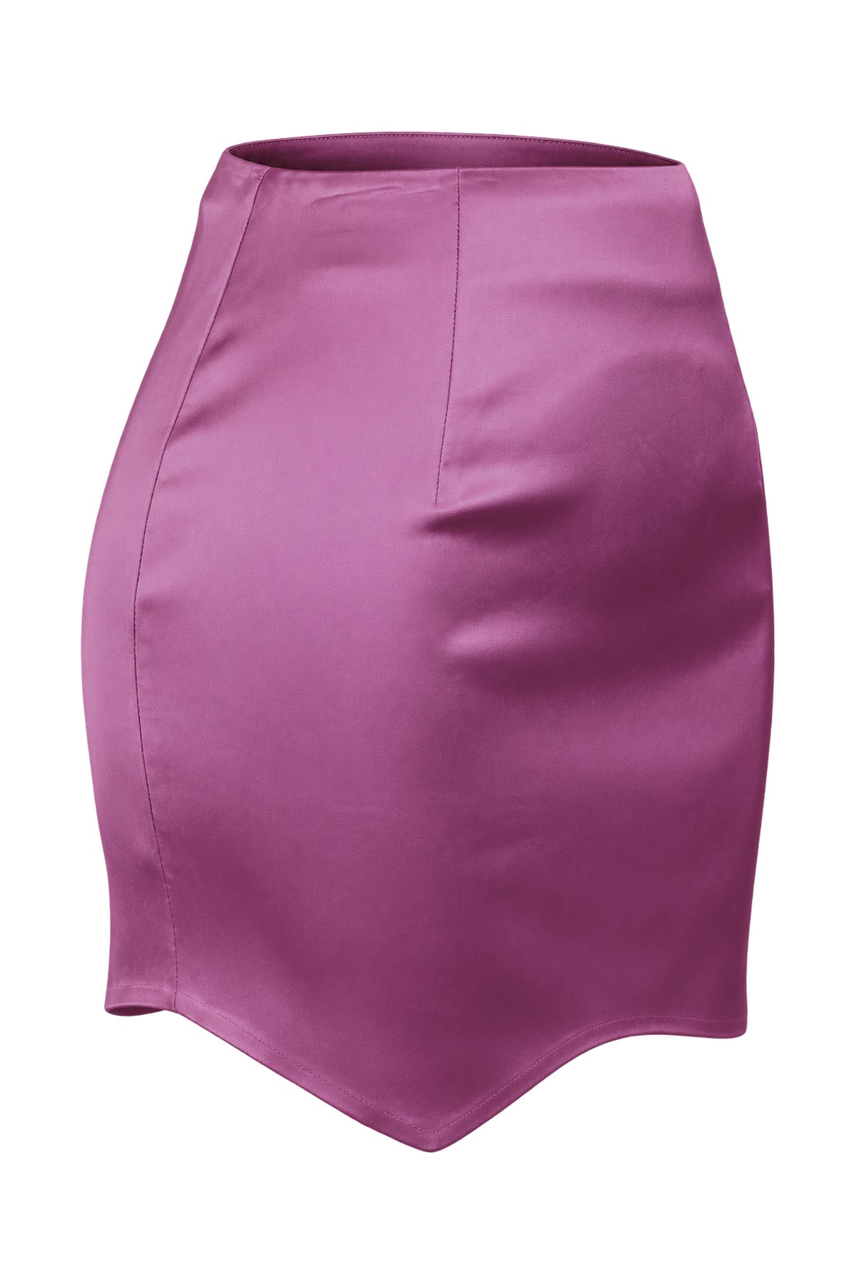 ILA Pink Satin Scalloped Hem Mini Skirt