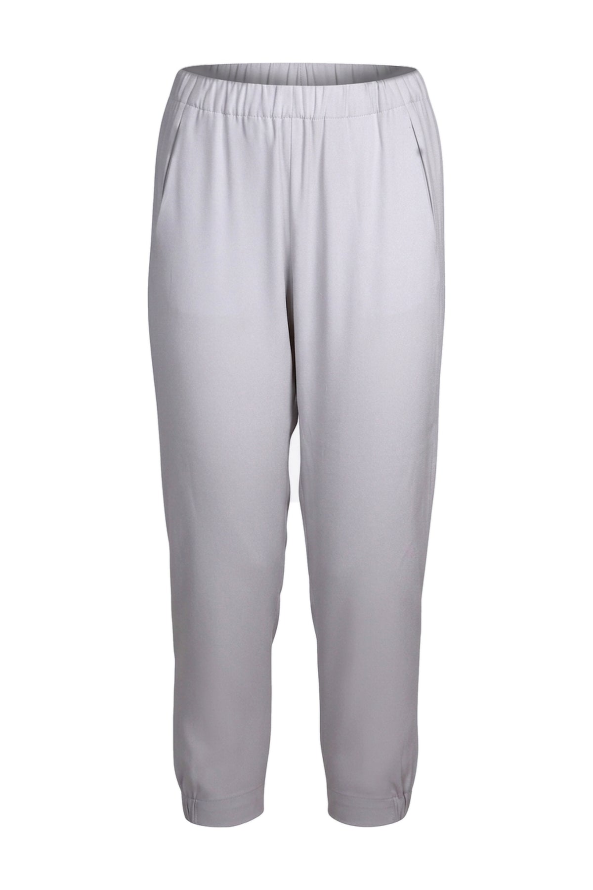 Babaton Light Grey Crepe Pull-On Jogger Trousers