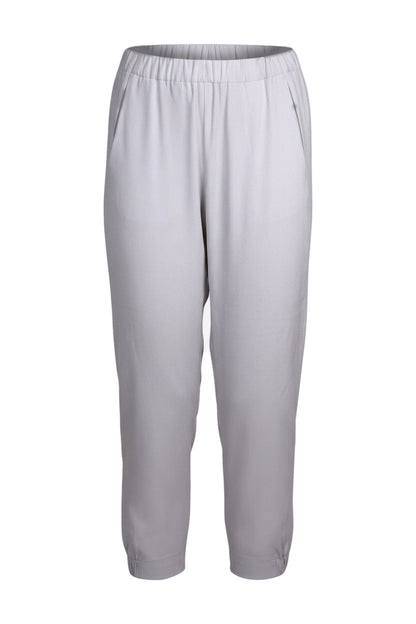Babaton Light Grey Crepe Pull-On Jogger Trousers