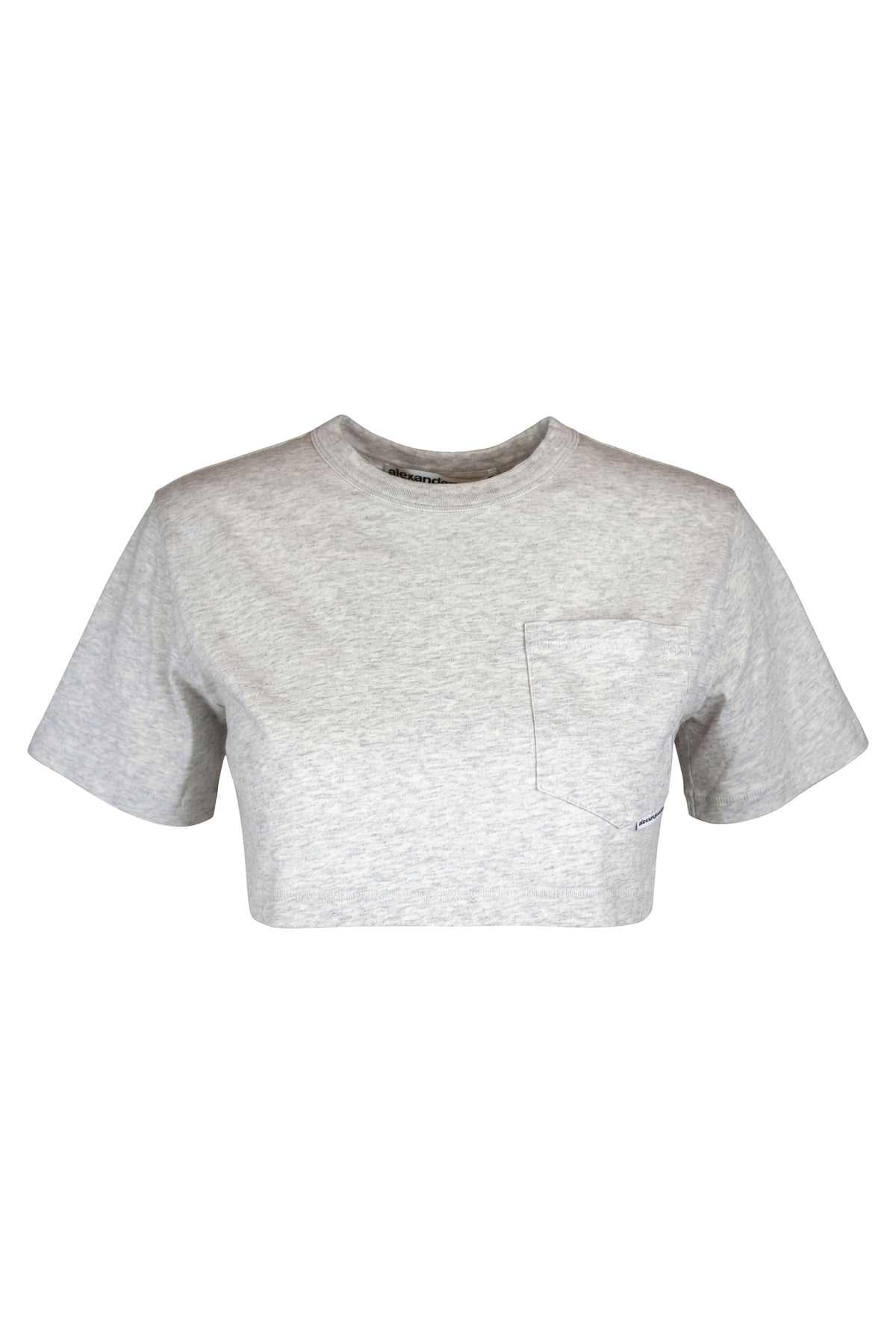 Alexander Wang Grey Marl Cropped Pocket T-Shirt